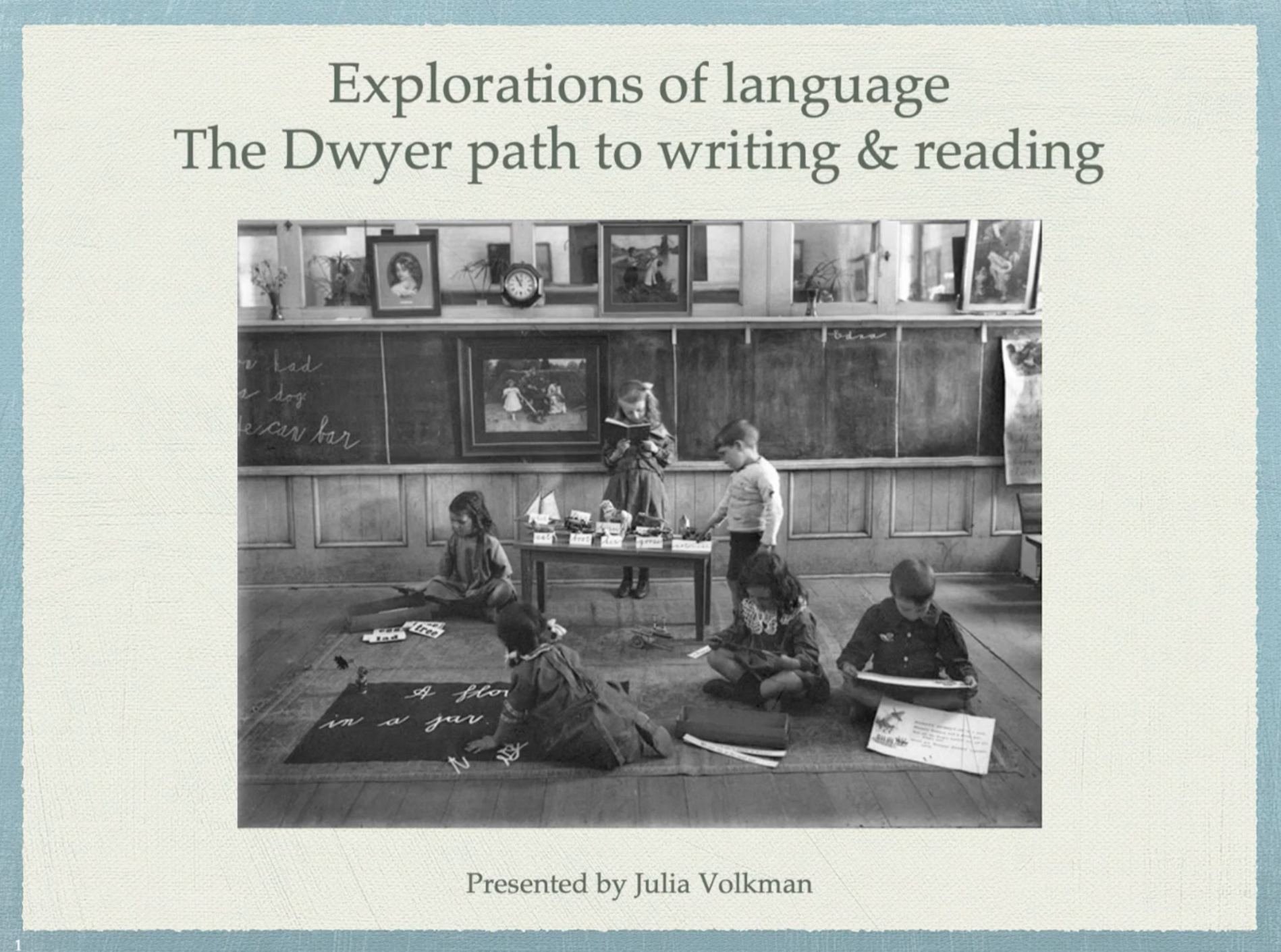 The Montessori/Dwyer Language Approach for Early Childhood