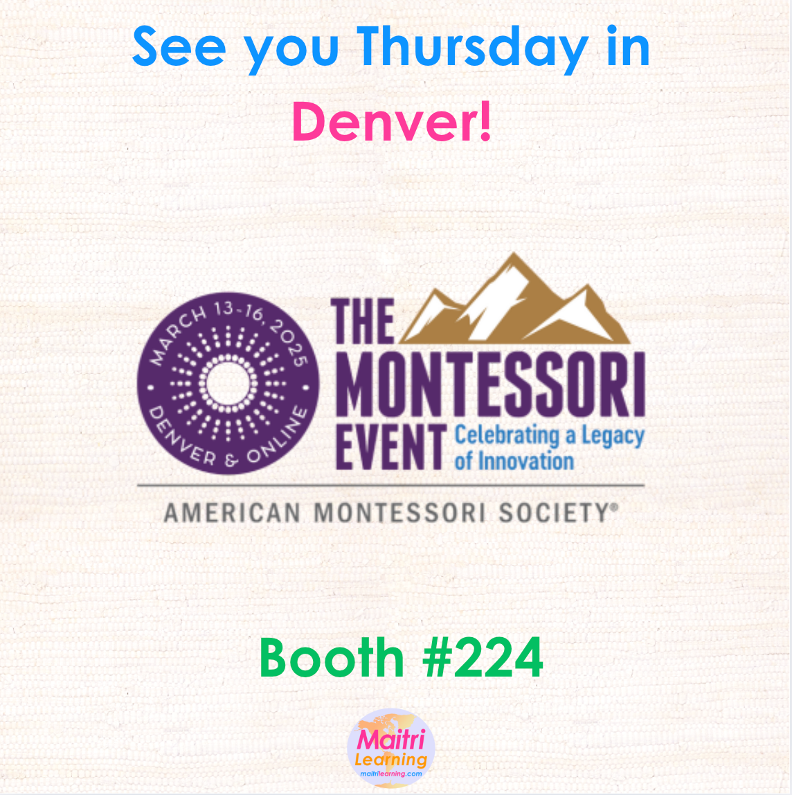 We're going to The Montessori Event