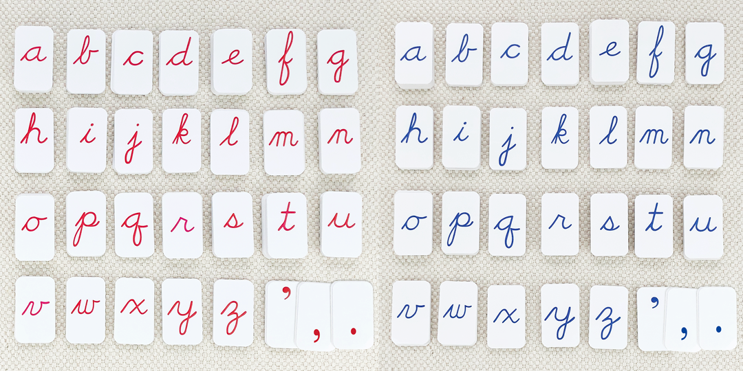 Blue Cursive Movable Alphabet