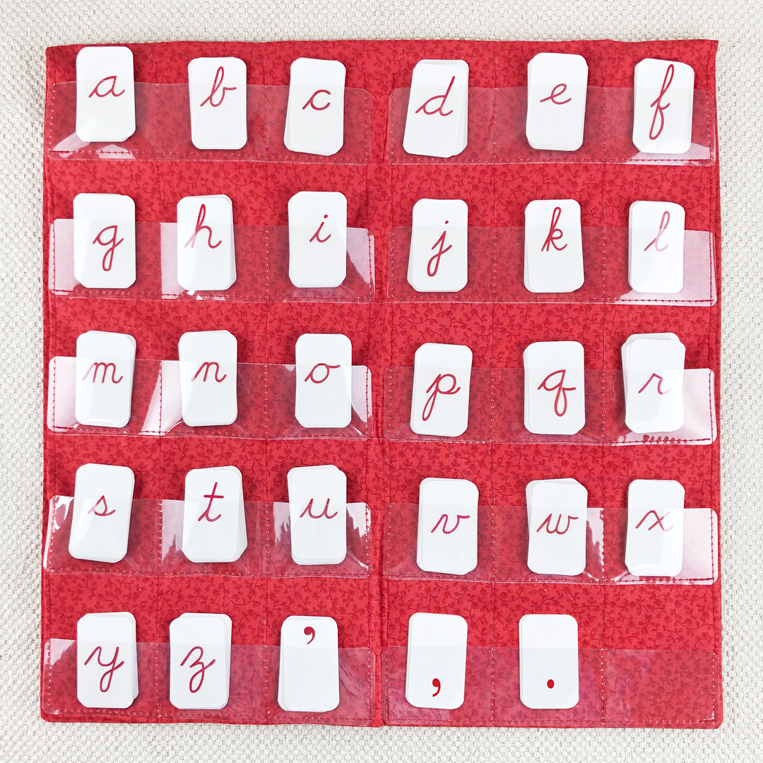 Red Cursive Movable Alphabet