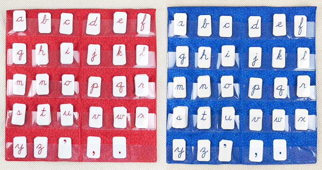 Blue Cursive Movable Alphabet