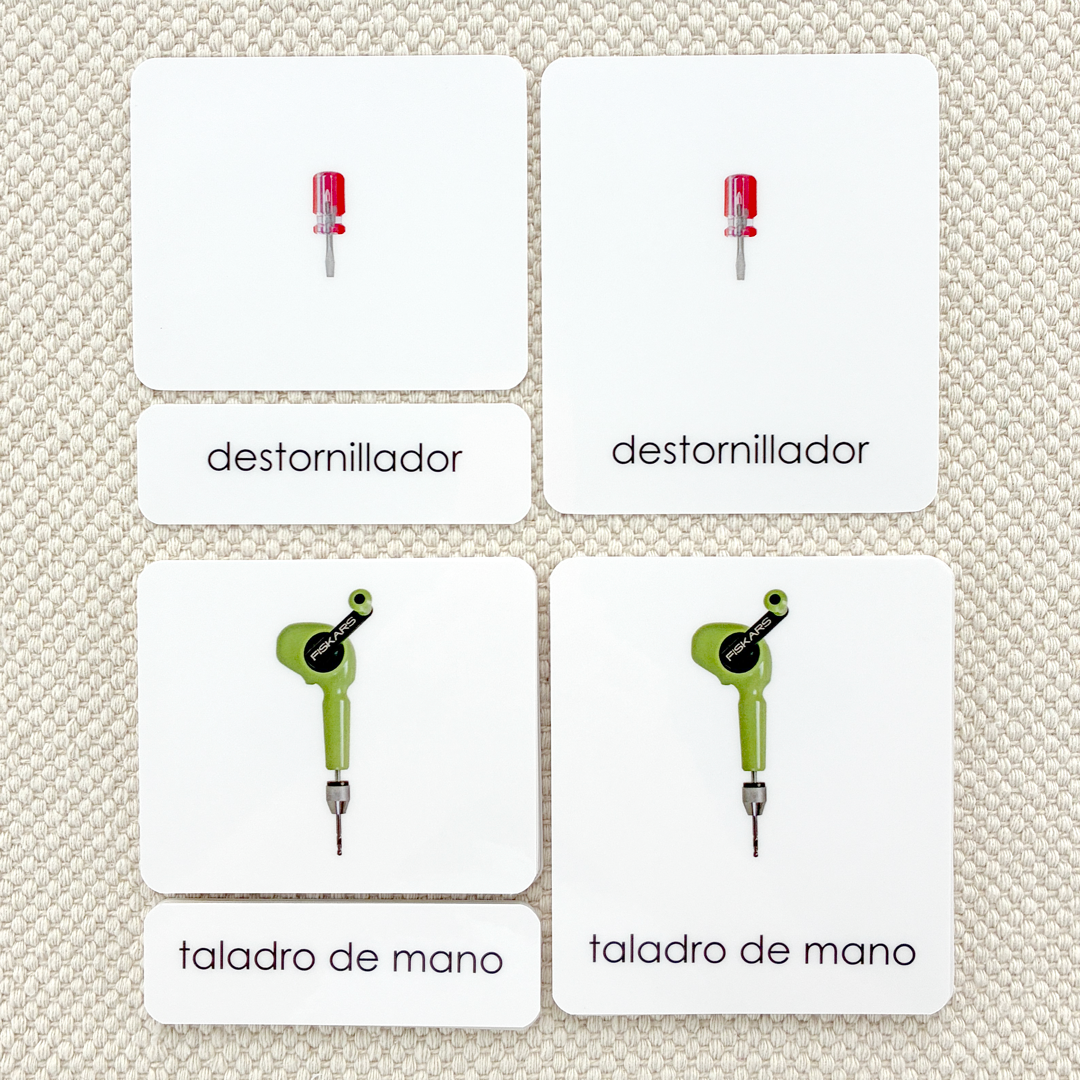 Spanish The Child's Tools 3-Part Cards