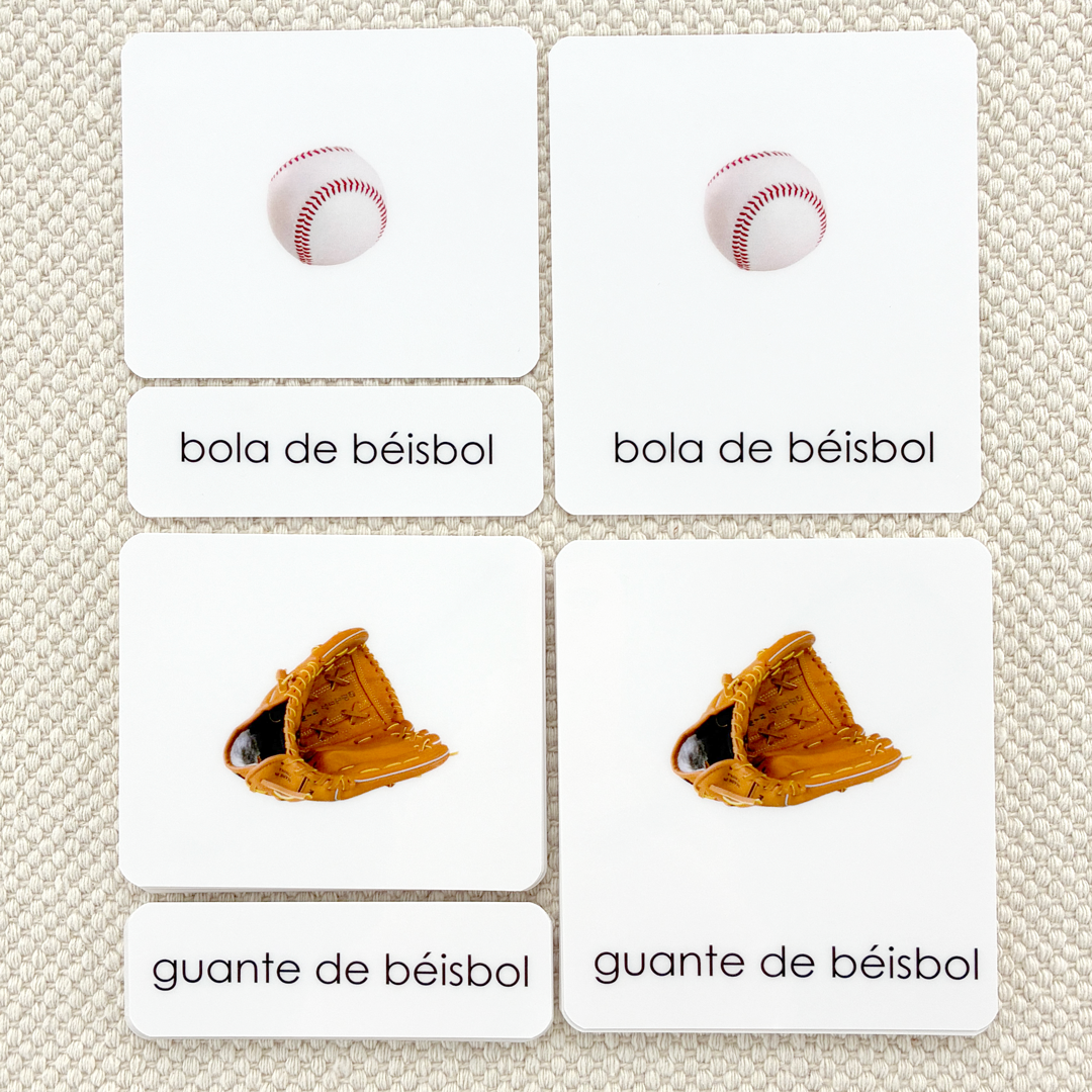 Spanish Sports Equipment 3-Part Cards