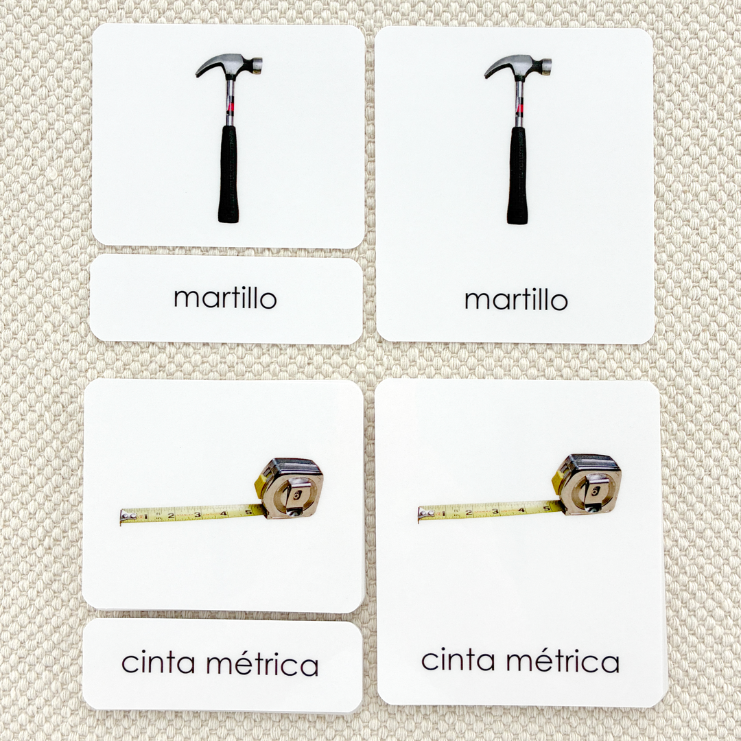 Spanish Tools 3-Part Cards
