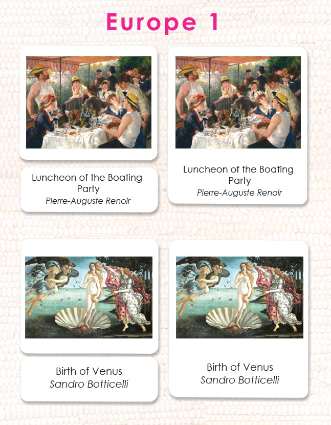 Fine Art 3-Part Cards from Maitri Learning Montessori