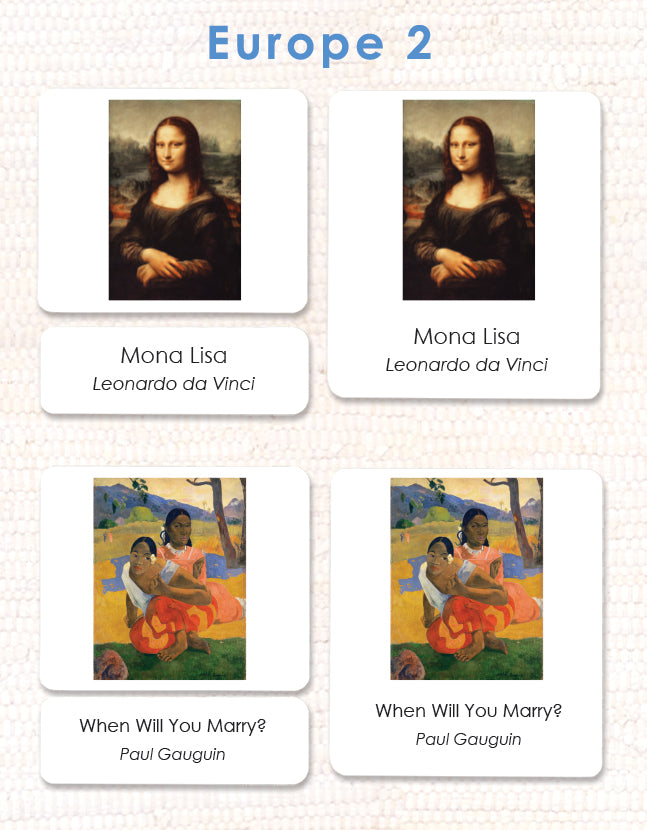 Fine Art 3-Part Cards from Maitri Learning Montessori