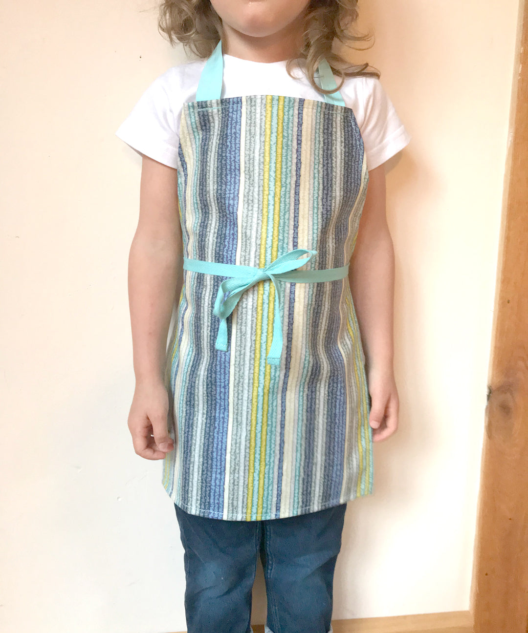 Aqua Stripe Aprons - Maitri Learning