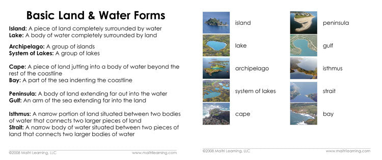 Land & Water 1 Vocabulary - Maitri Learning