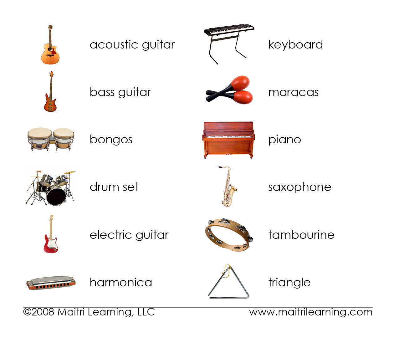 German Popular Musical Instruments 3-Part Reading - Maitri Learning