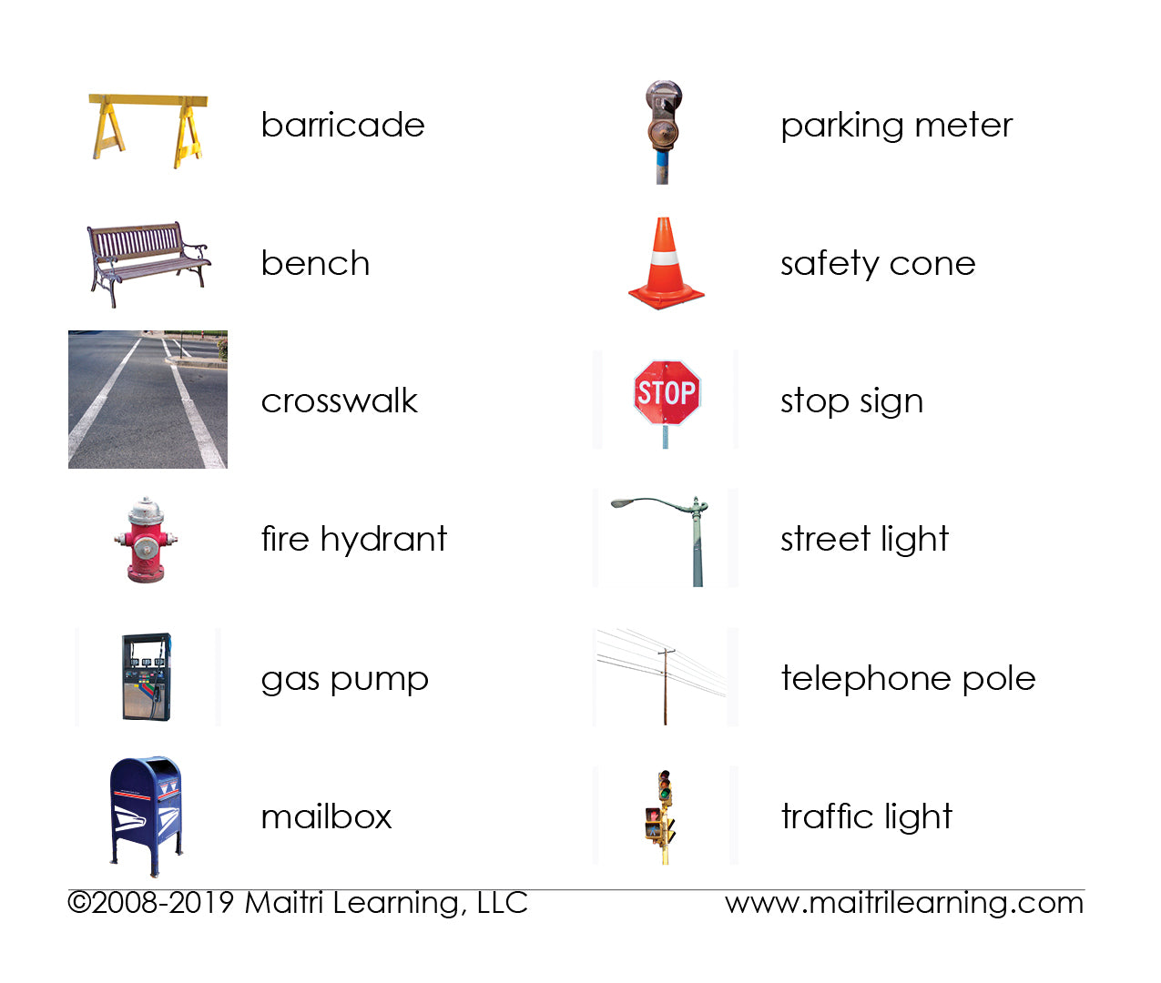 Around Town Vocabulary - Maitri Learning