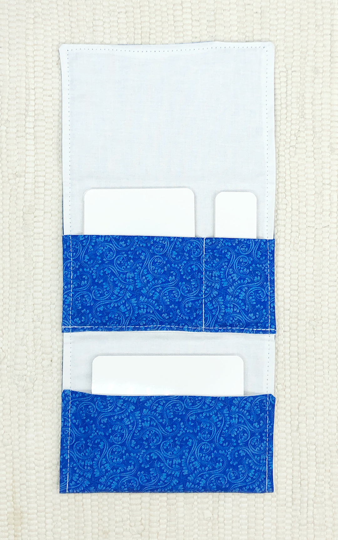 Blue 3-Pocket Fabric Organizer for Classroom Organization
