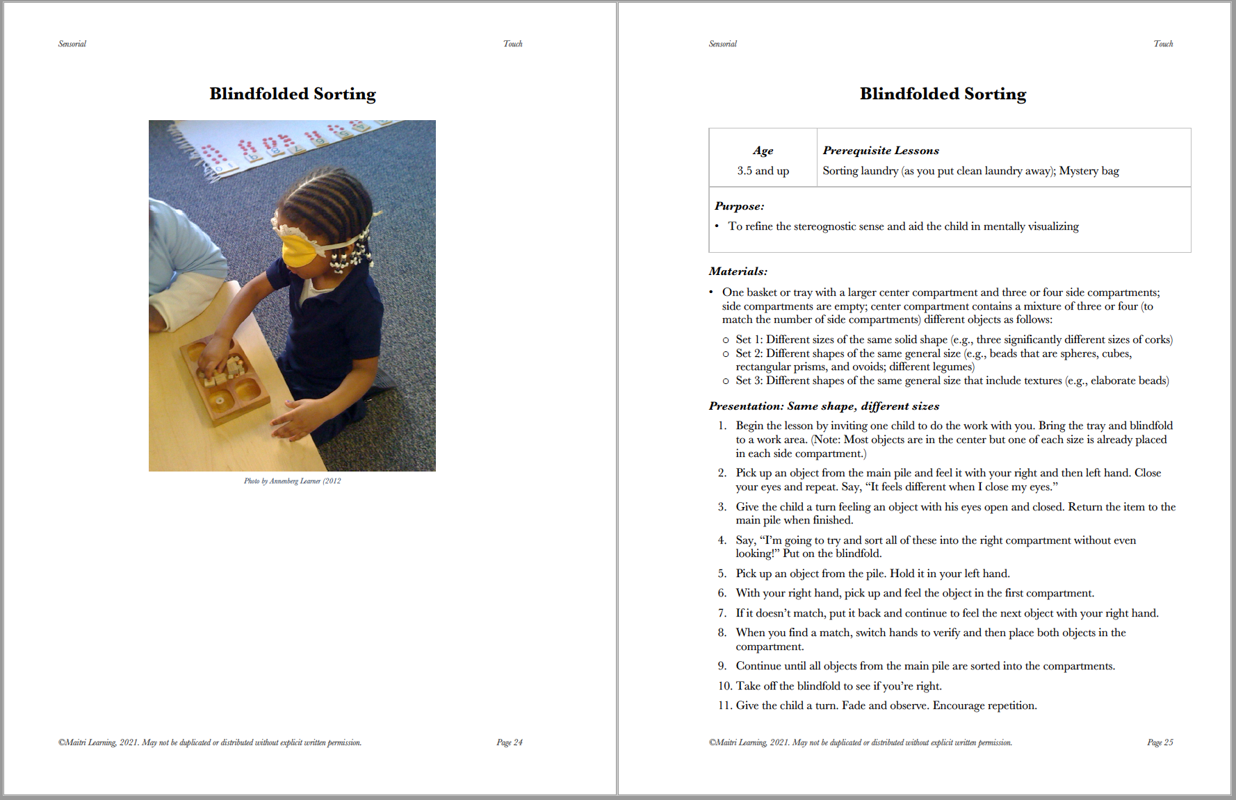 Sensorial Album (EC) - Maitri Learning