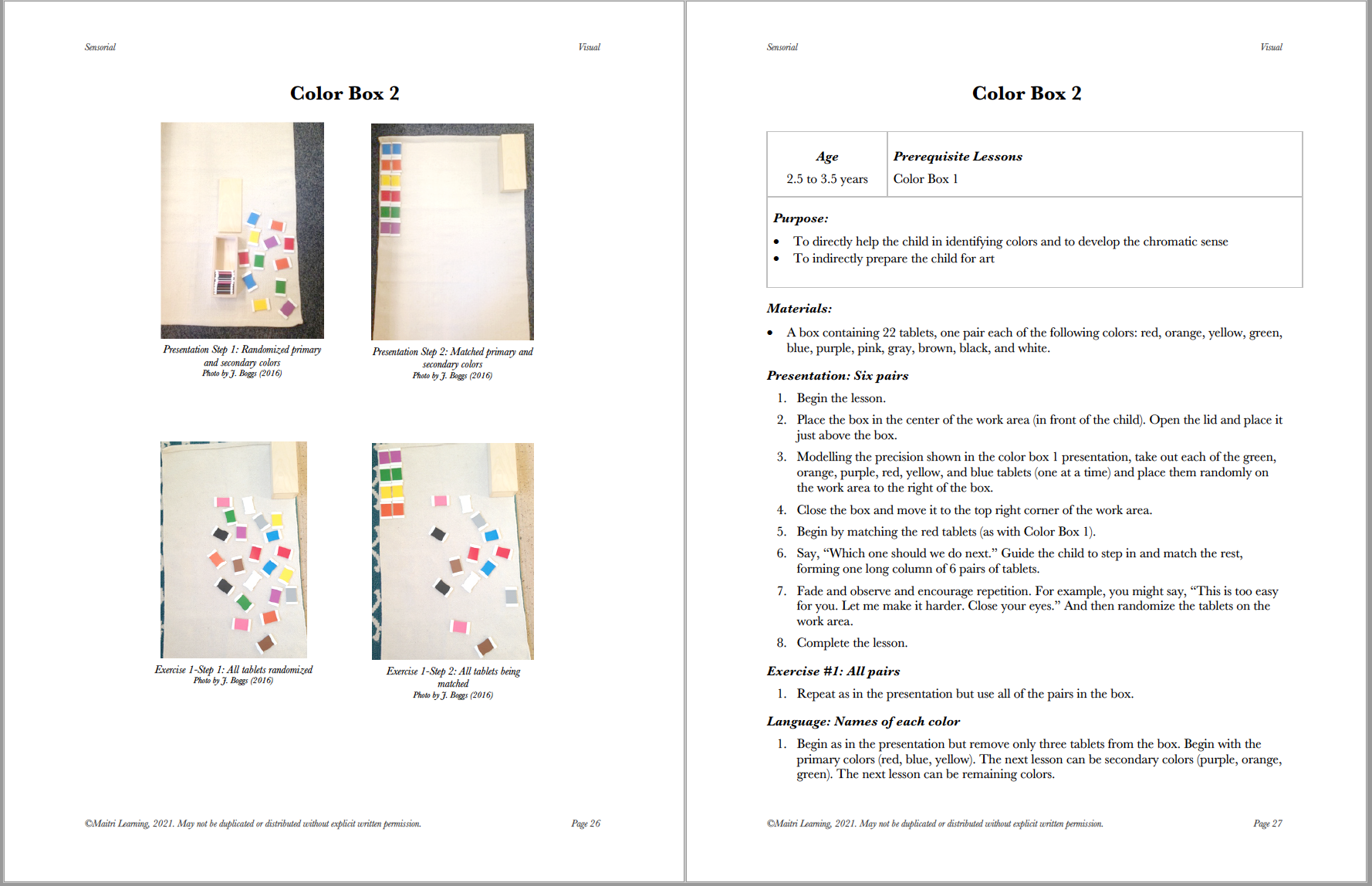 Sensorial Album (EC) - Maitri Learning
