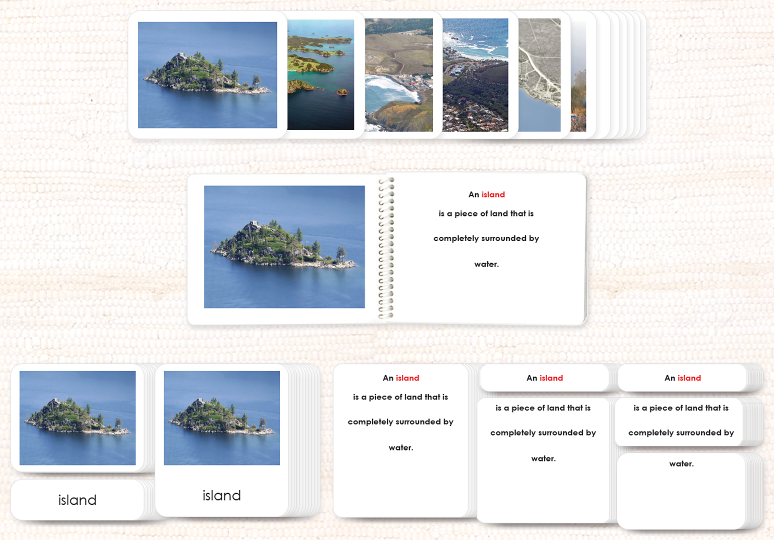 Land & Water 1 Book & Card Set - Maitri Learning