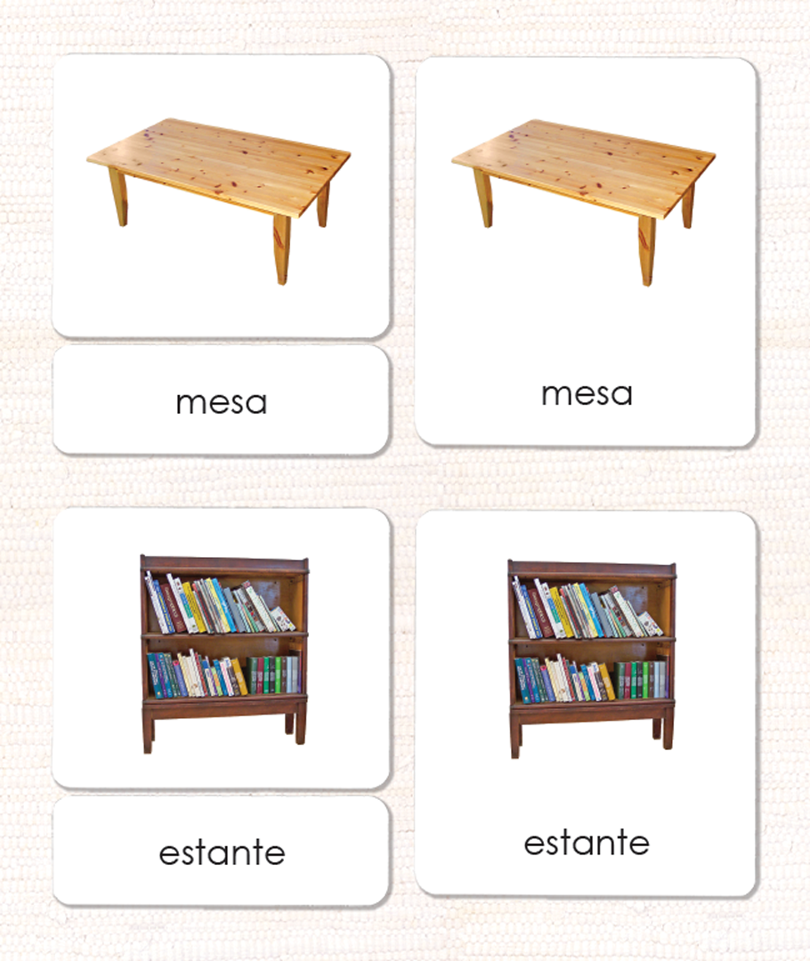 Imperfect Spanish Around the House 3-Part Cards - Maitri Learning