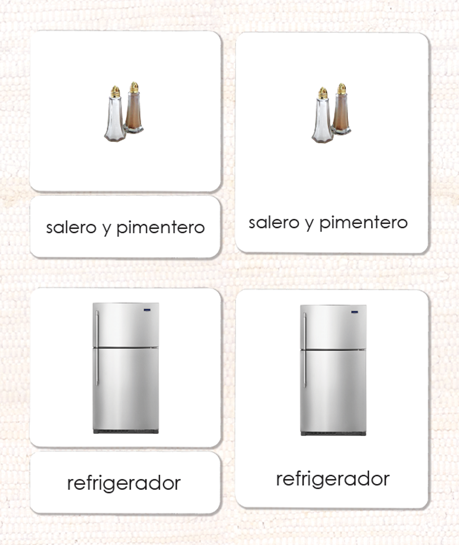 Imperfect Spanish In the Kitchen 3-Part Cards - Maitri Learning