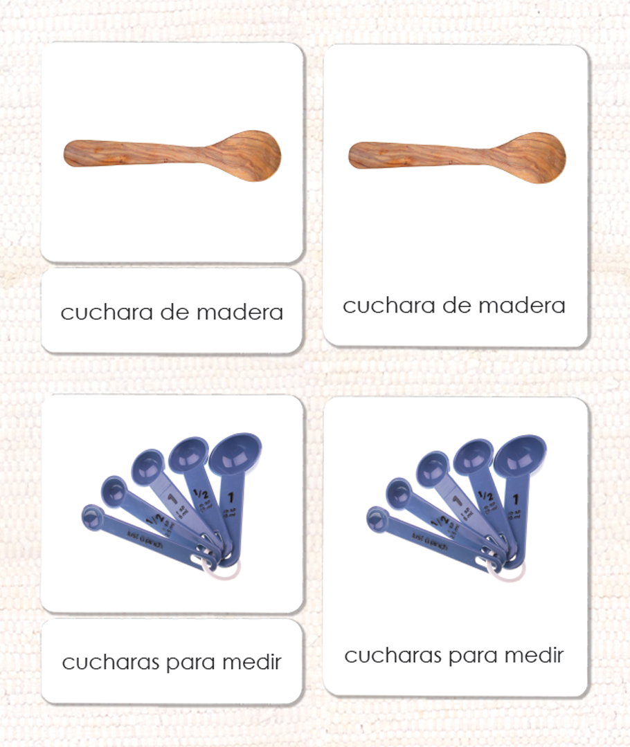 Imperfect Spanish Utensils 3-Part Reading - Maitri Learning