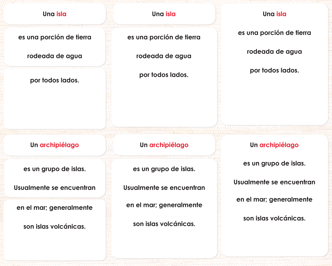 Spanish Land & Water 1 Definitions - Maitri Learning