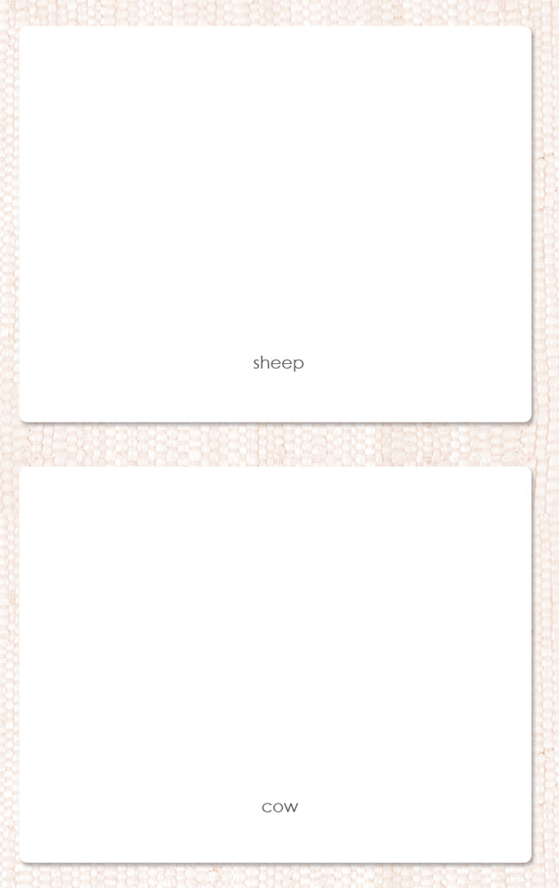 Farm Animal Toddler Cards - Maitri Learning