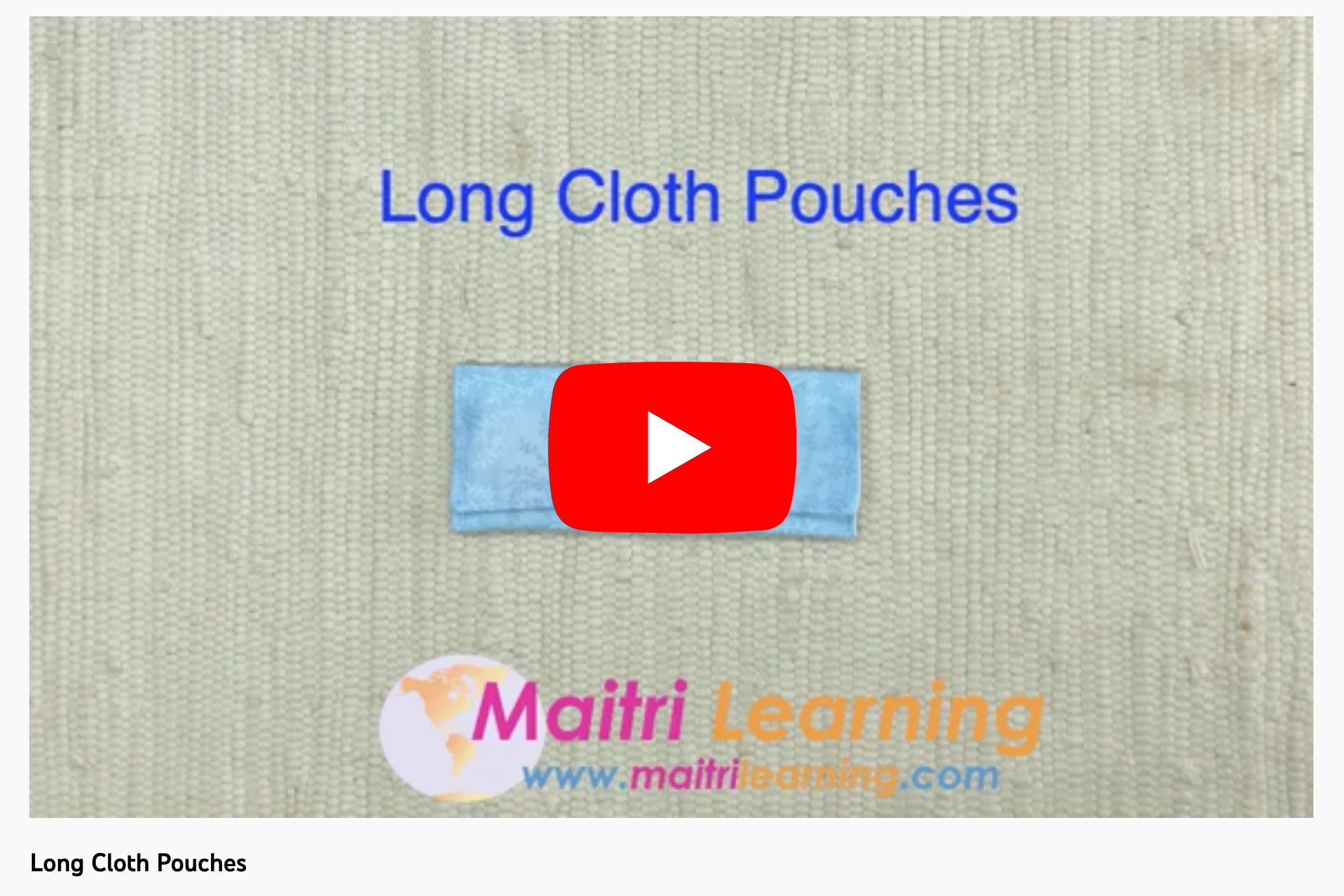 Long cloth pouches: New colors and video!