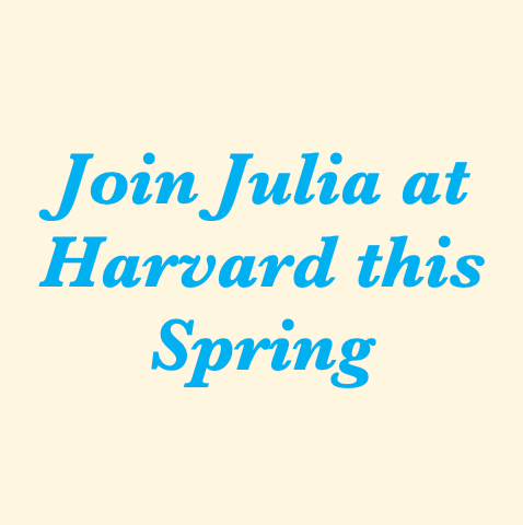 Join Julia Volkman online at Harvard this spring!