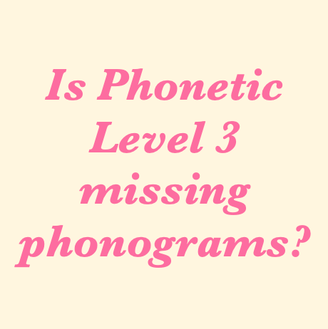 Missing phonograms in the phonetic reading cards?