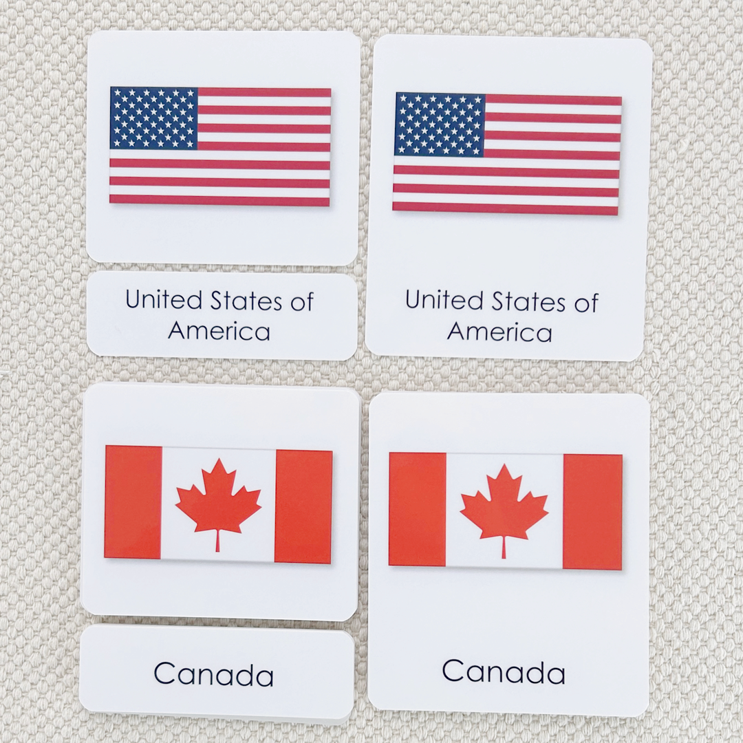 Flags of North America 3-Part Reading