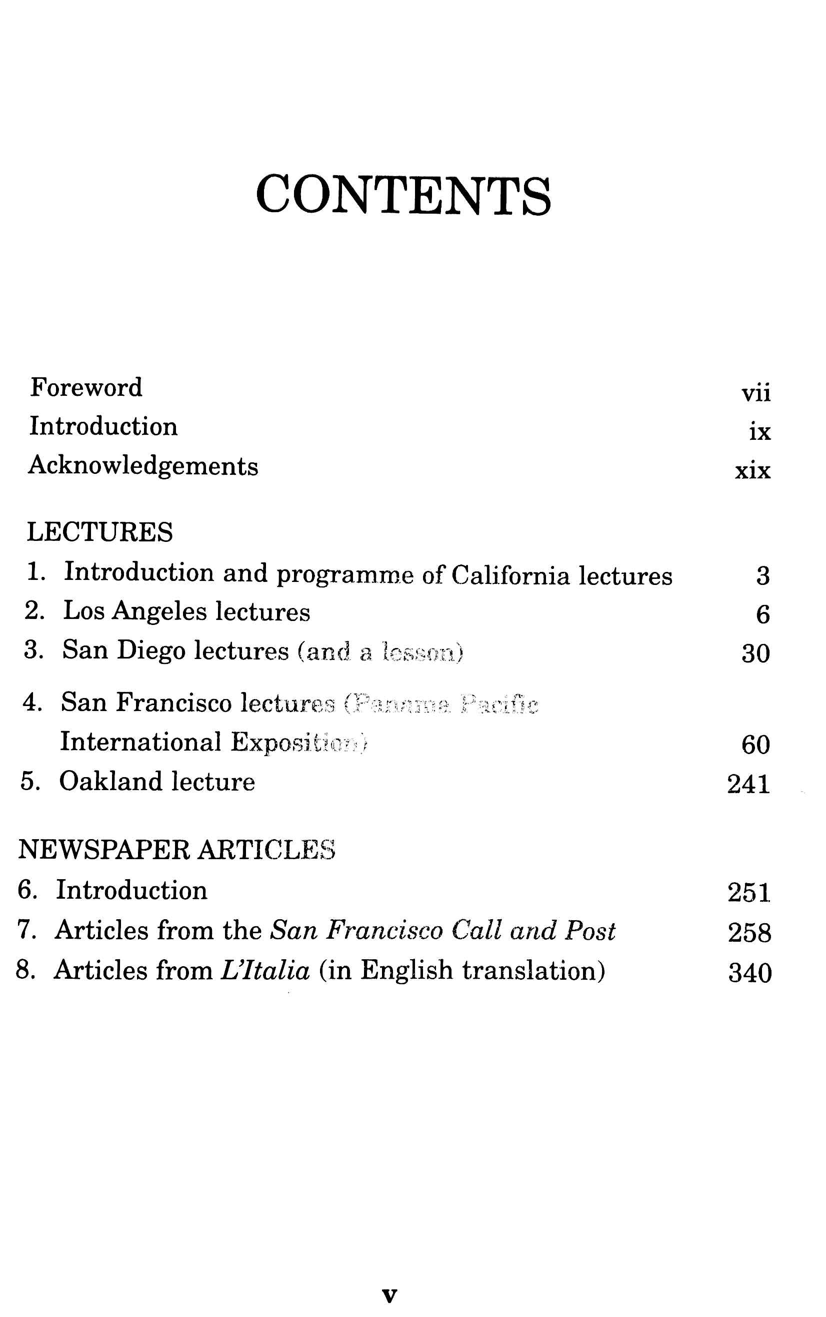 The 1915 California Lectures