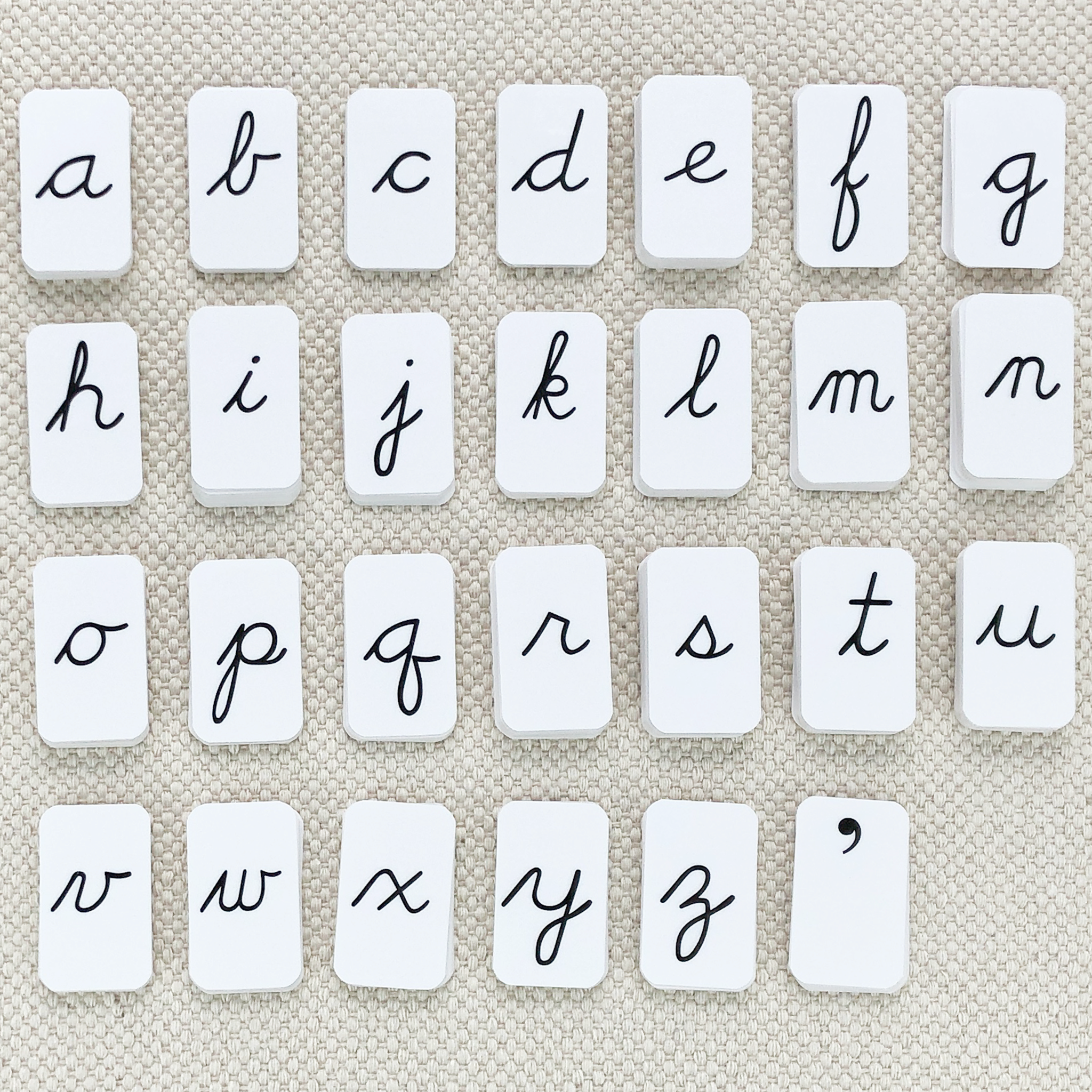 Black Cursive Alphabet