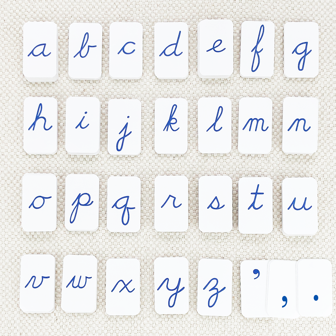 Blue Cursive Movable Alphabet