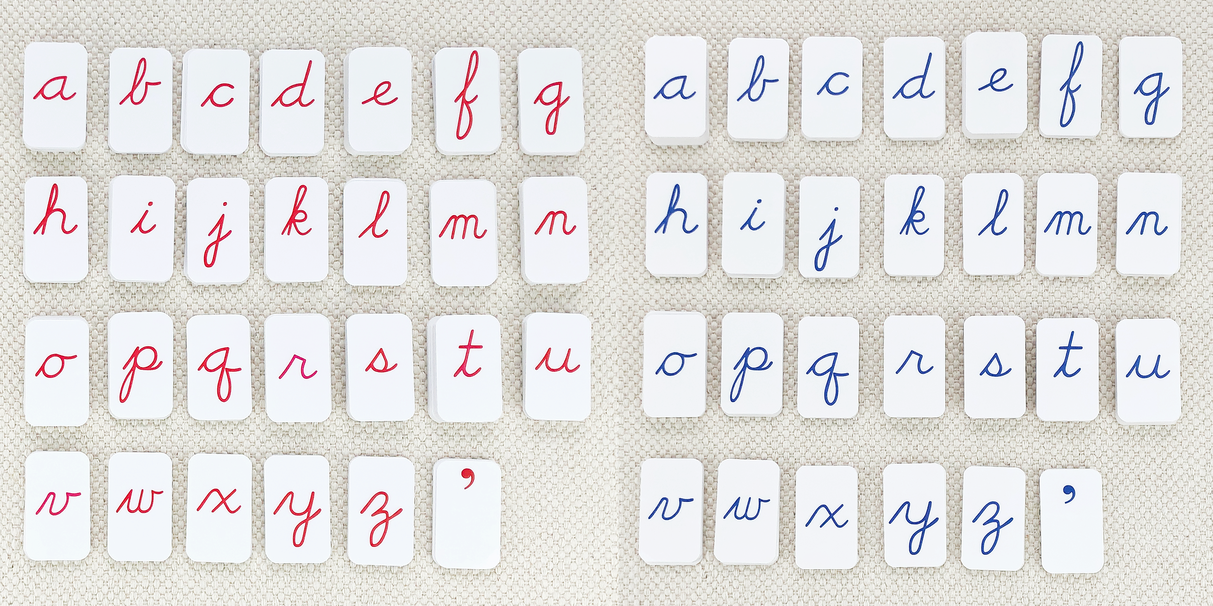 Red Cursive Movable Alphabet