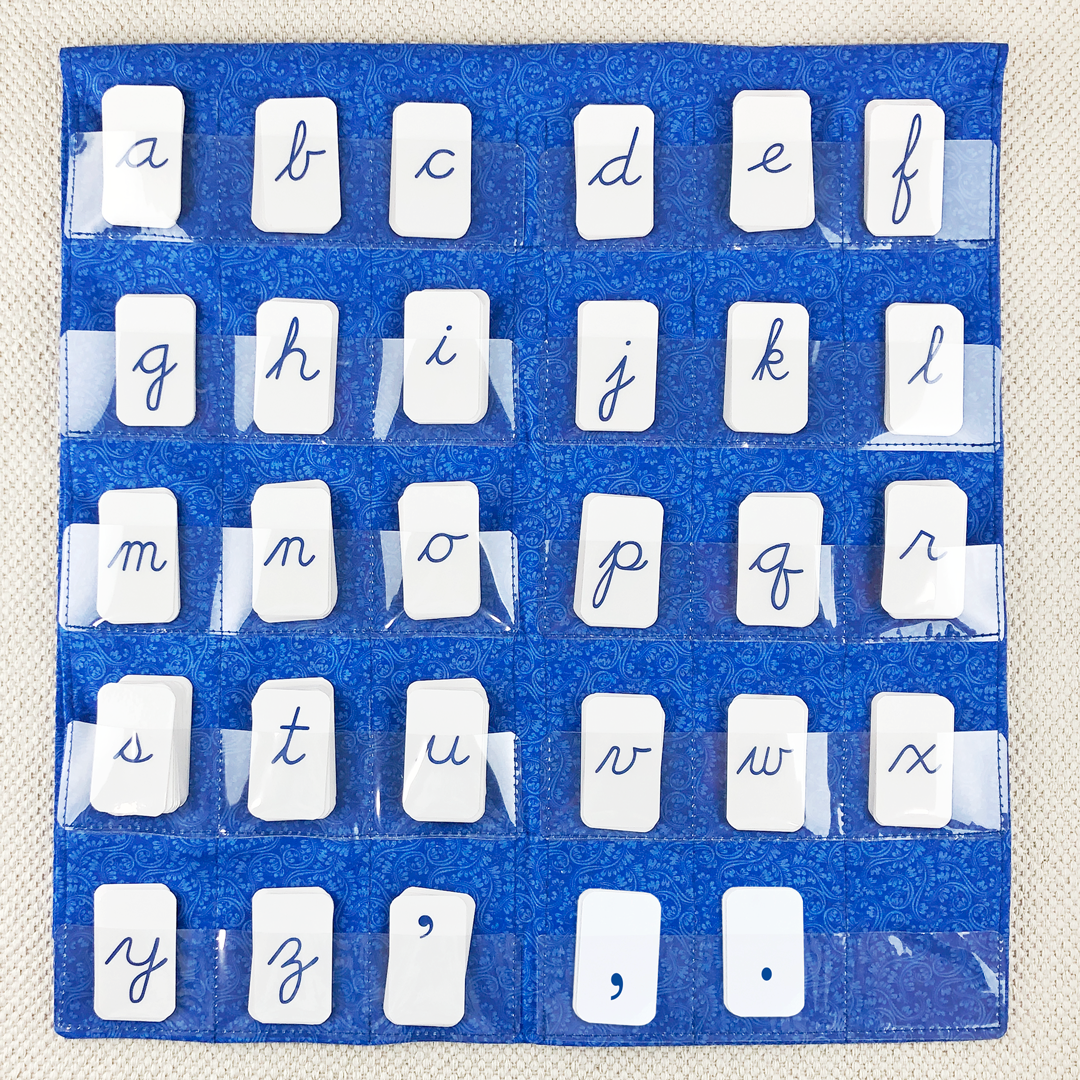 Blue Cursive Movable Alphabet