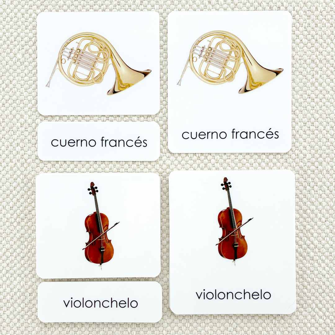 Spanish Orchestral Instruments 3-Part Cards