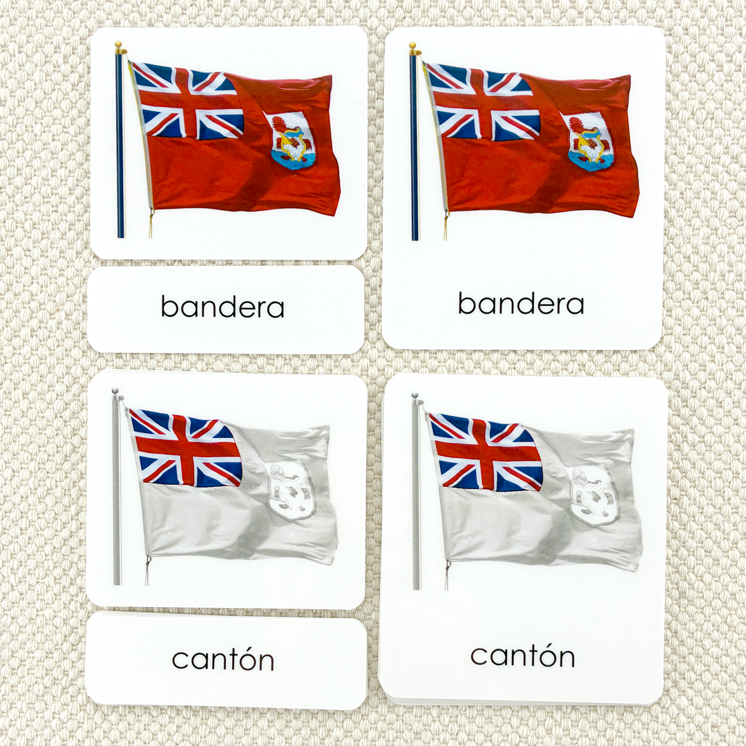 Spanish Parts of the Flag 3-Part Cards