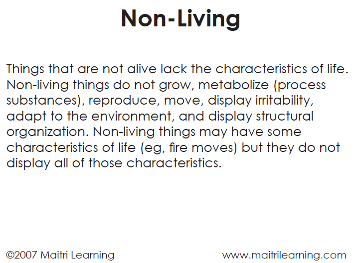 Non-Living 3-Part Reading