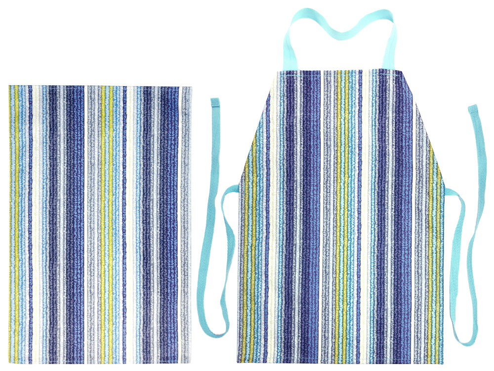 Aqua Stripe Aprons - Maitri Learning