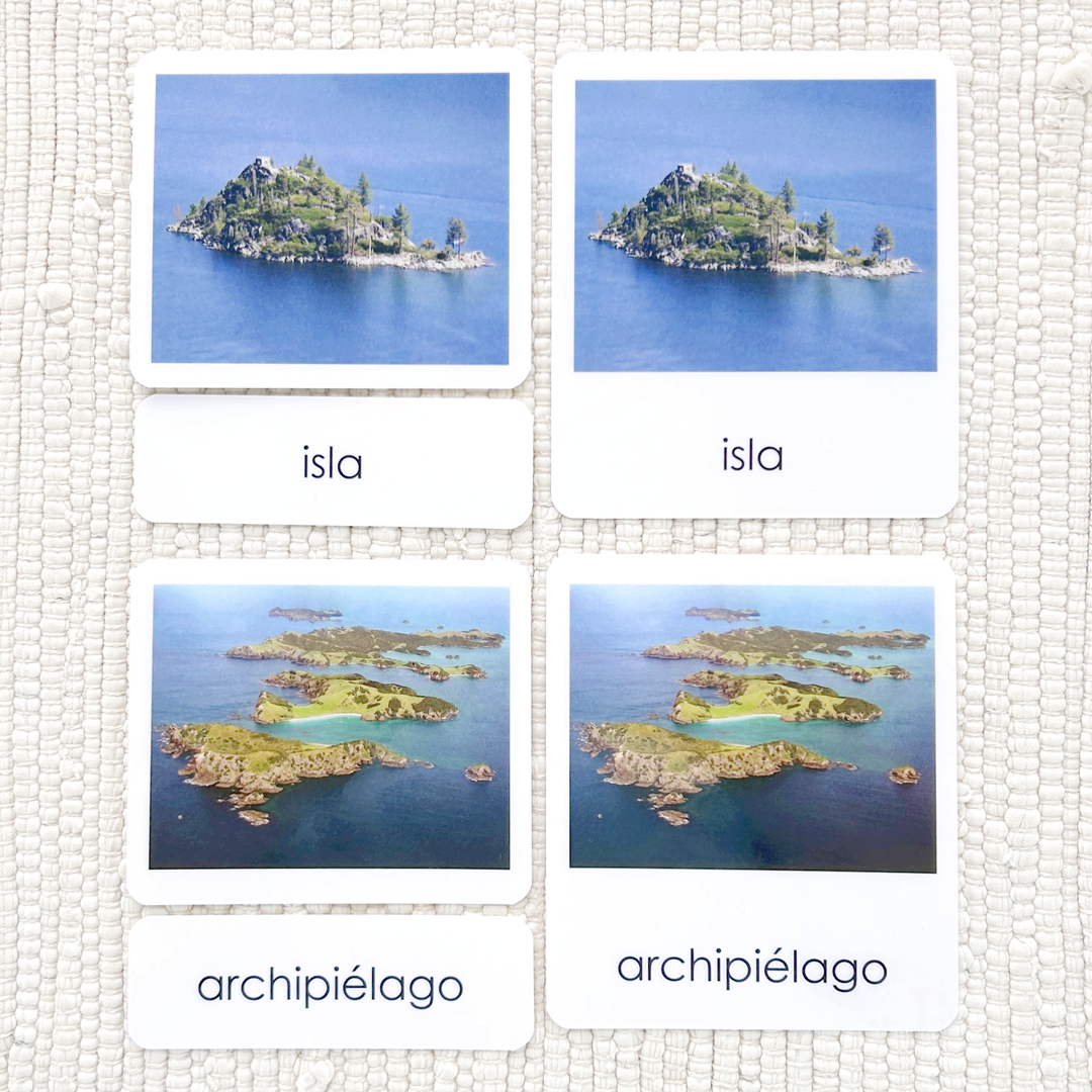 Spanish Land & Water 1 <p>3-Part Cards</p> - Maitri Learning